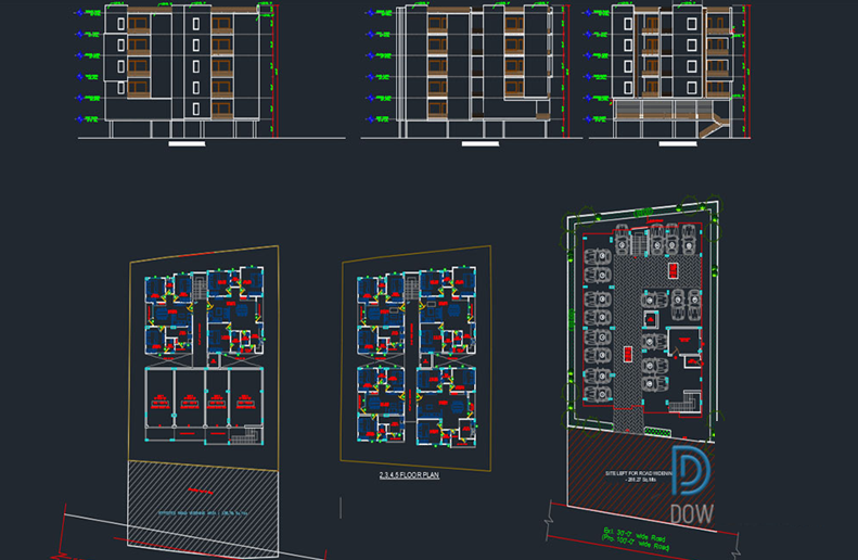 دانلود فایل اتوکد پروژه یا نقشه آپارتمان DWG | Apartment AutoCAD Project برای AutoCAD